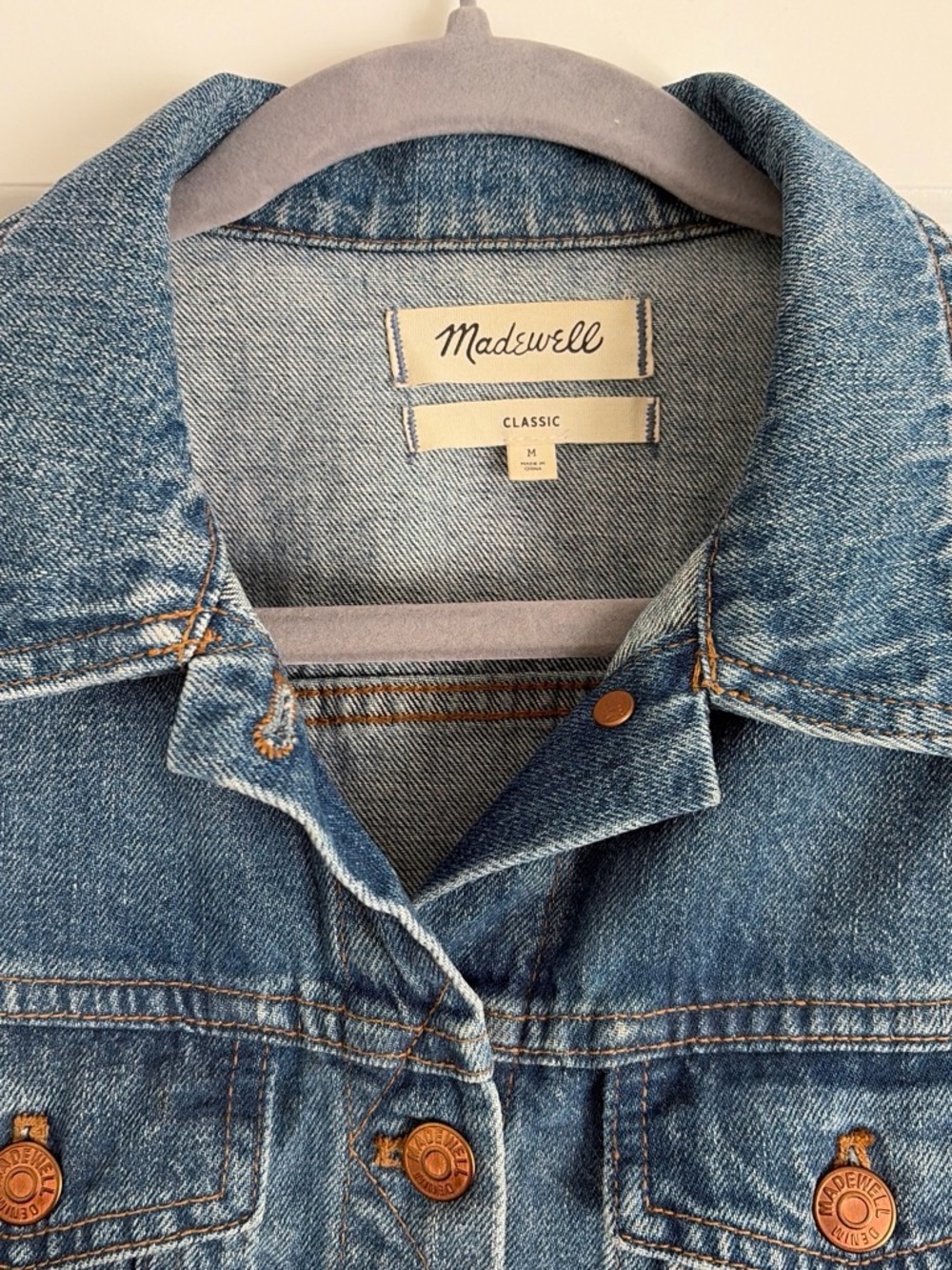Madewell Medium Blue Classic Denim Jacket - Picture 2 of 3